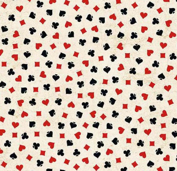 Playing Card Suits Toss Cotton Fabric