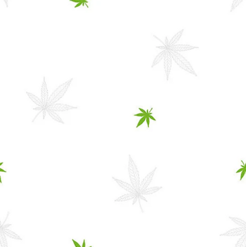 Cannabis Leaves Herban Sprawl Too Cotton Fabric