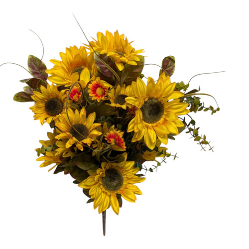 24" Golden Yellow Sunflower Bush