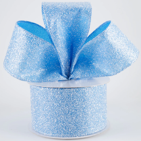 Turquoise Glitter Ribbon 2.5"