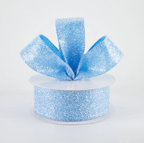 Turquoise Glitter Ribbon 1.5"