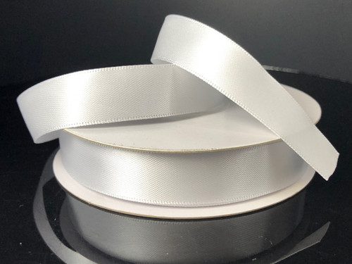 White Satin Ribbon 5/8" X 25YD