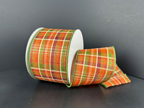 Fall Homespun Plaid Wired Ribbon 2.5"
