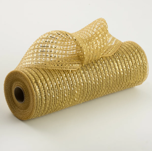 10" Gold Metallic Breeze Mesh Ribbon