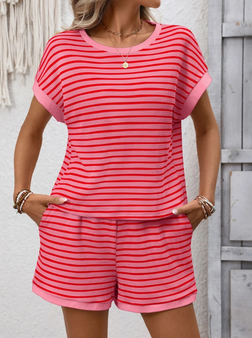 Striped Lounge Top & Shorts (Sold Separately)
