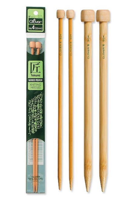 Clover Takumi 9" Single Point Bamboo Knitting Needles - Size 13 