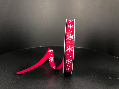 Red Snowflake Grosgrain Ribbon