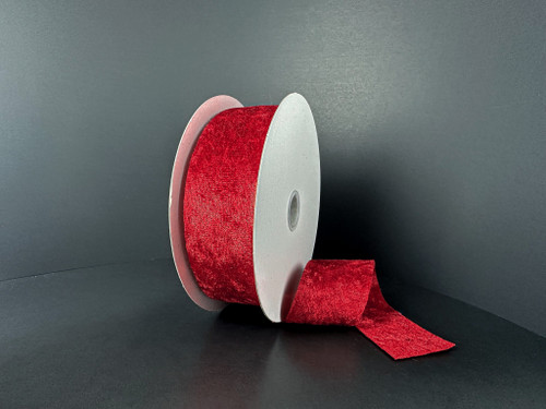 Red Lush Unwired Velvet Ribbon 1.5"