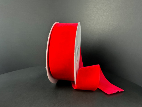 Red Woven Vintage Velvet Ribbon 1.5" X 5YD