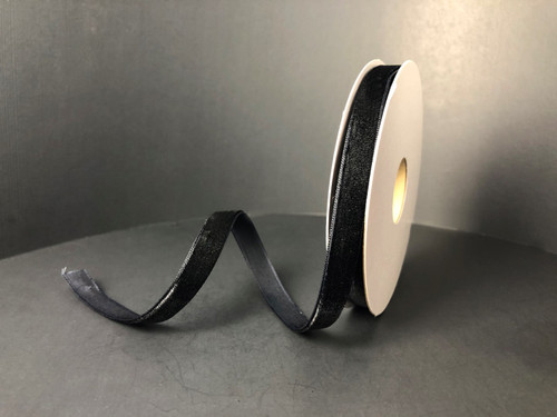 Black Woven Vintage Velvet Ribbon 3/8" X 10YD