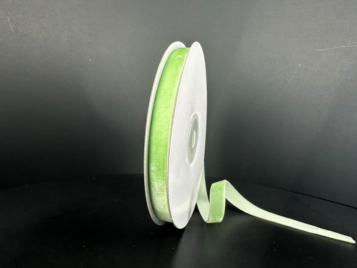 Mint Woven Vintage Velvet Ribbon Ribbon 3/8" X 10YD