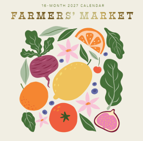 16-Month 2027 Wall Calendar - Farmers' Market