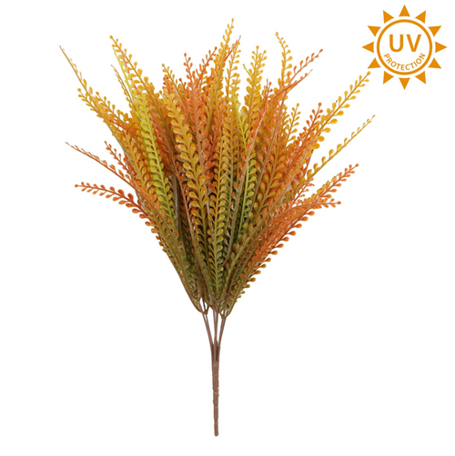 16" Orange/Red Bead Grass Bush (UV)