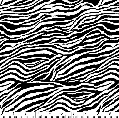 Animal Skin Black & White Zebra Print Cotton Fabric