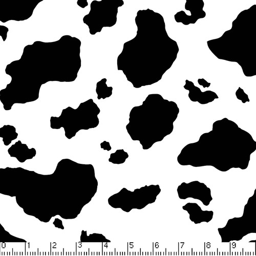 Animal Skin Black & White Cow Print Cotton Fabric