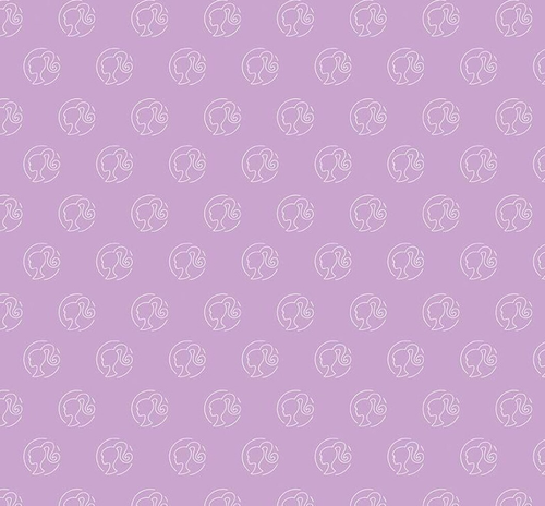 OFFICIAL LICENSED Barbie Logo Lilac Fabric