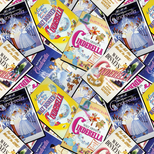 OFFICIAL LICENSED Disney Cinderella Classic Poster Stack Fabric