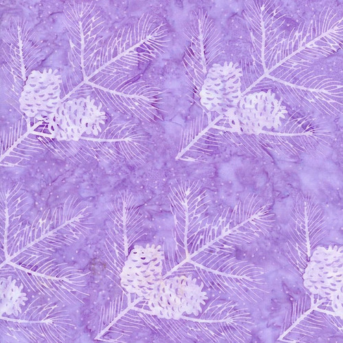 Tonga Crystal Lilac Pinecone Batik Cotton Fabric