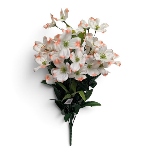 Peach & White Dogwood Blossom Bush