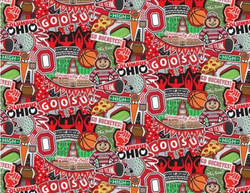 Ohio State University "Doodle Designed by Sammy" Cotton Fabric