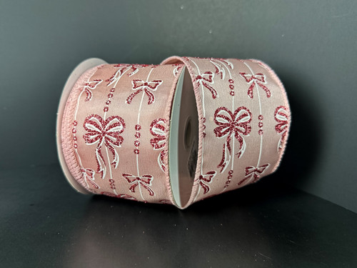 Pink Bows Wired Ribbon 2.5" x 10yd