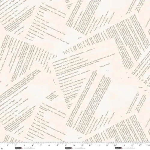 Classic Winnie Sepia Storybook Text Cotton Fabric