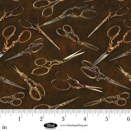 Forget Me Not Vintage Scissors Cotton Fabric