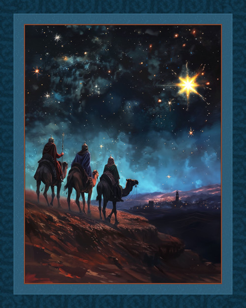 Following the Star Three Wise Men 36" x 45" Cotton Fabric Panel