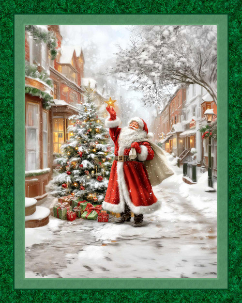 Santa’s Star Christmas Tree 36" x 45" Cotton Fabric Panel