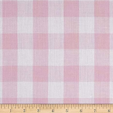 60" Wide Richcheck 1" Pink Gingham Check Fabric