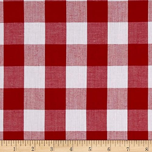 60" Wide Richcheck 1" Red Gingham Check Fabric