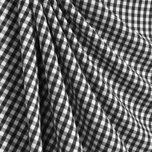60" Wide 1/4" Gingham Check Fabric - Black