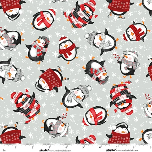 The Cool Club Penguin Toss FLANNEL Fabric