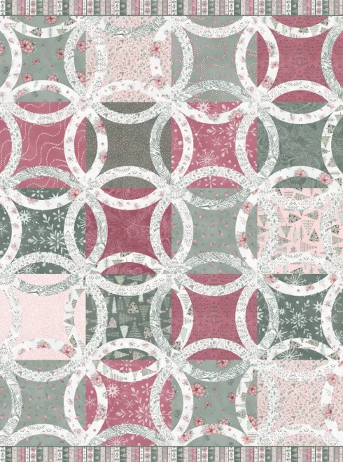 Just a Dusting Wedding Ring Running Yardage Cotton Fabric
