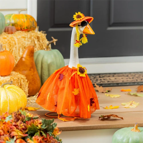 Giddy the Goose Fall Leaf Dress Outfit - Fits 21" Porch Goose