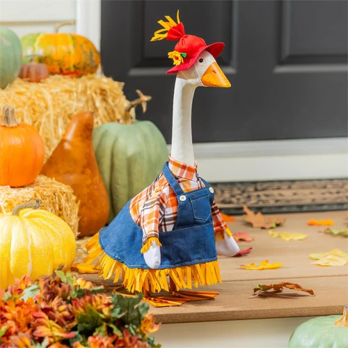 Giddy the Goose Autumn Scarecrow Outfit - Fits 21" Porch Goose