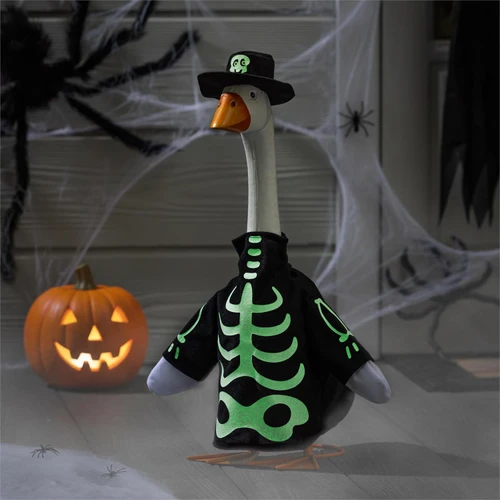 Giddy the Goose Glow in the Dark Skeleton Outfit - Fits 21" Porch Goose