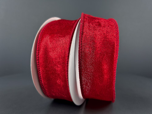 Red Lush Velvet Wired Ribbon 1.5"
