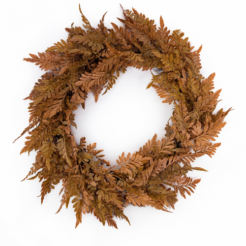 24" Golden Tan Fern Leaf Wreath