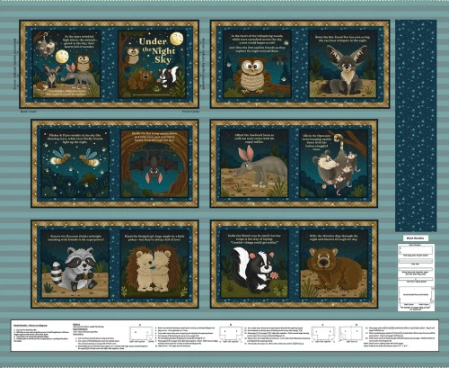 Under the Night Sky Cloth Book Panel 36"