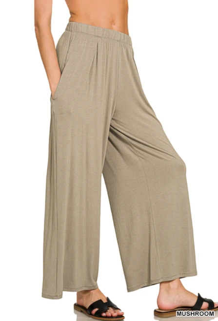 Soft Stretch Wide Leg Lounge Pants with Pockets
