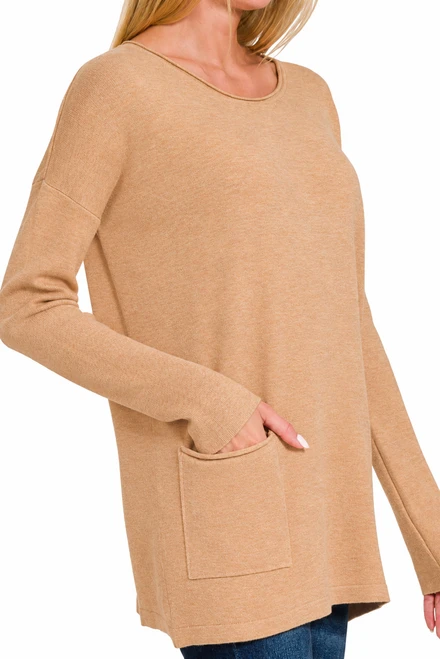 Super Soft Front Pocket Tunic Sweater