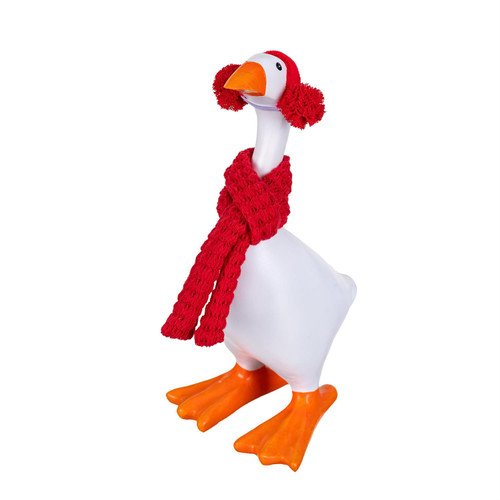 Gordy the Goose Red Winter Scarf & Earmuffs - Fits 7" Tabletop Goose
