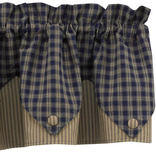 Sturbridge Lined Point Valance - Navy Sturbridge Lined Point Valance - Navy