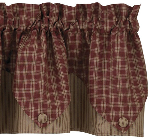 Sturbridge Point Lined Valance - Wine Sturbridge Point Lined Valance - Wine