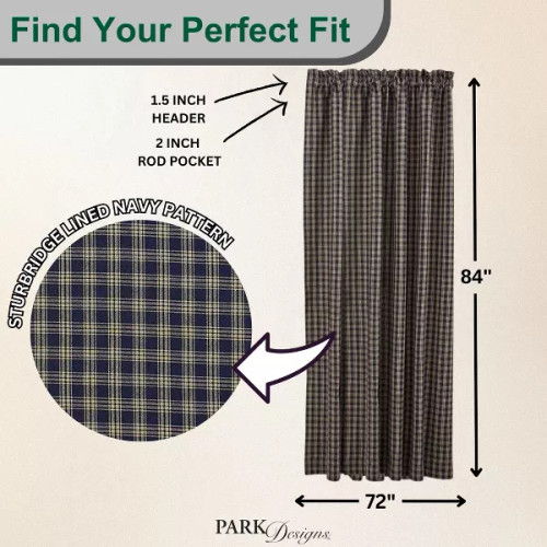 Sturbridge Lined Panel Set - 84"L - Navy Sturbridge Lined Panel Set - 84"L - Navy