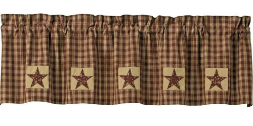 Sturbridge Wine Star Patch Lined Valance Sturbridge Wine Star Patch Lined Valance