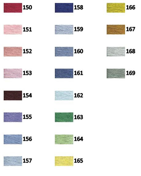 DMC Six-Strand Floss | Color Numbers 150-168
