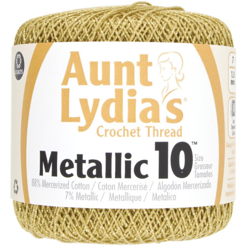 Aunt Lydia's Metallic Crochet Thread Size 10