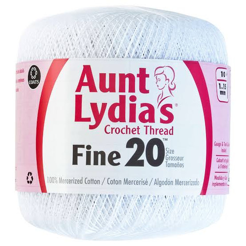 Aunt Lydia's Fine Crochet Thread Size 20 - White